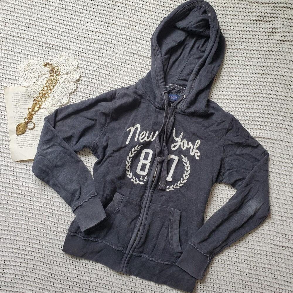 Vintage y2k aeropostale full zip hooded sweatshirt